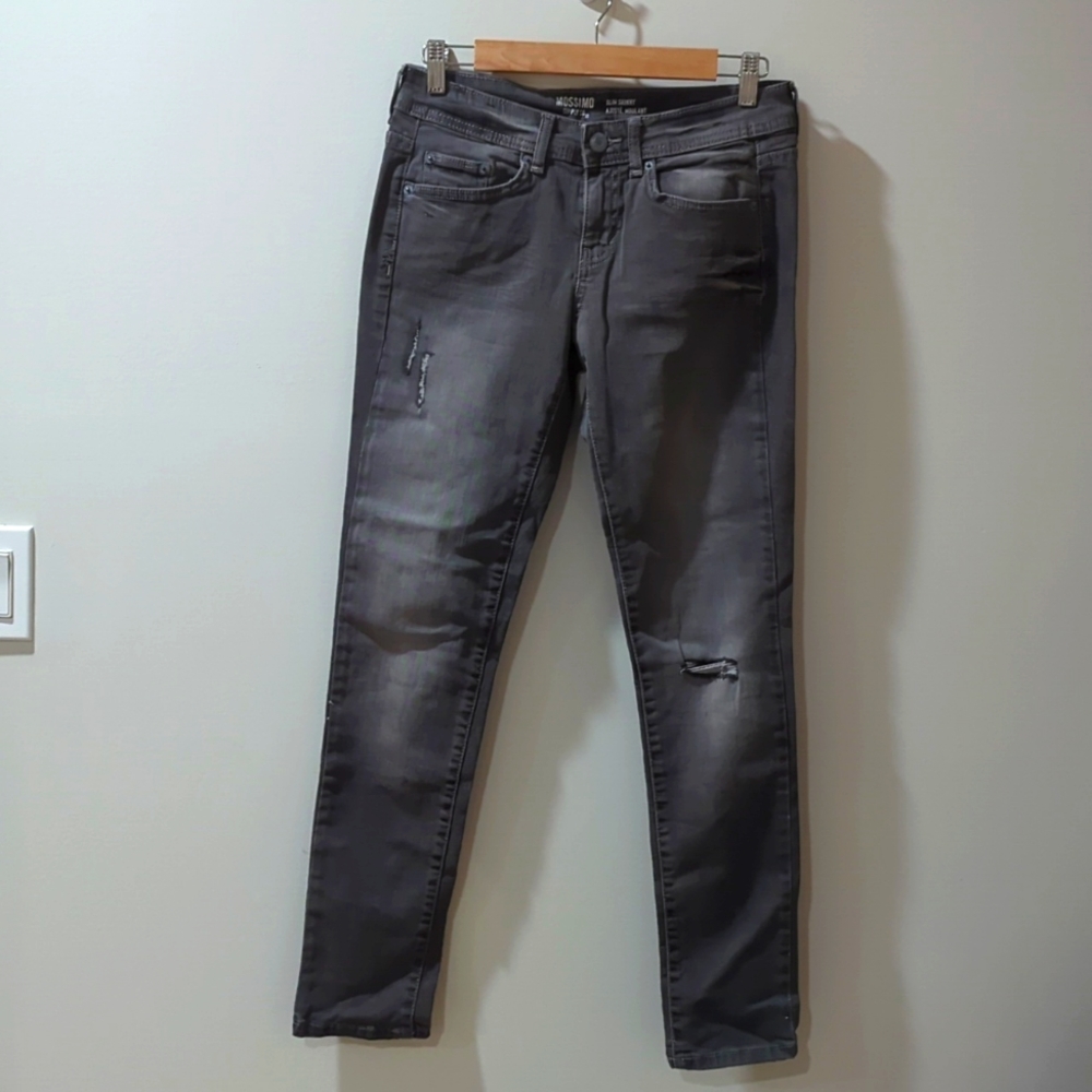 Mossimo Gray Distressed Skinny Jeans